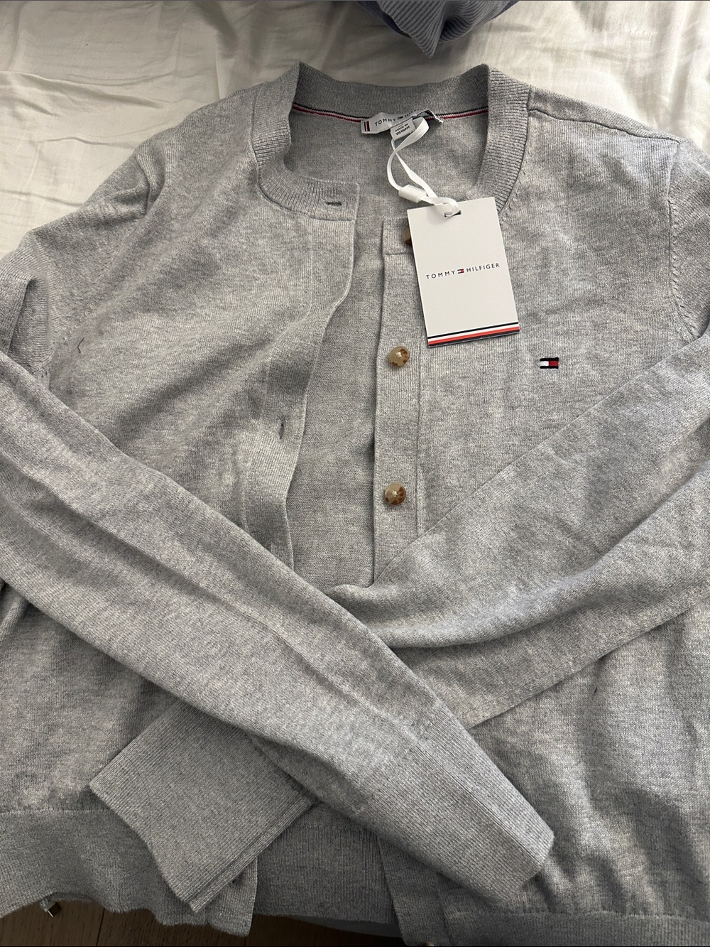 Tommy Hilfiger Heather Gray Button-Up Cardigan